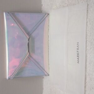 Mark Fran Silver Holographic Clutch Purse NWT#6